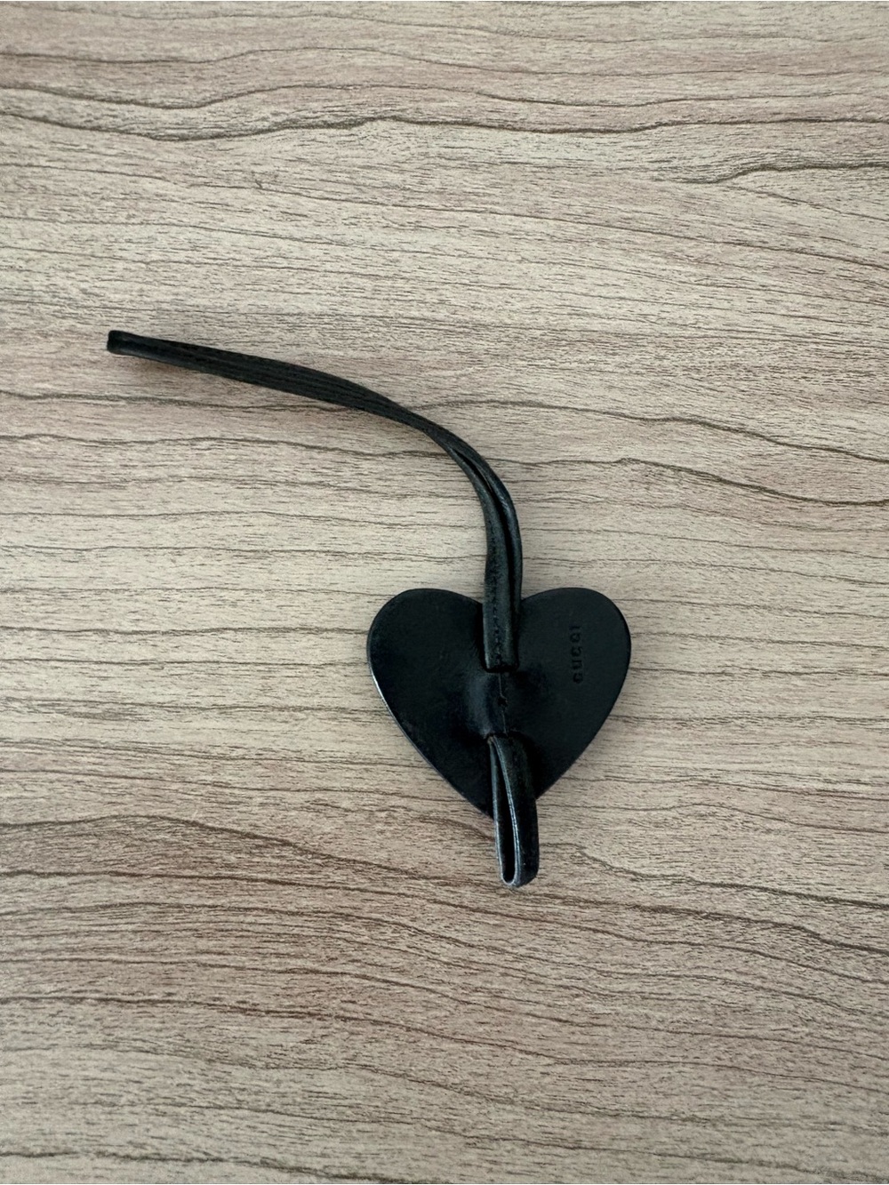 Vintage Gucci suede & leather Black Heart bag charm or keychain - Picture 4 of 7
